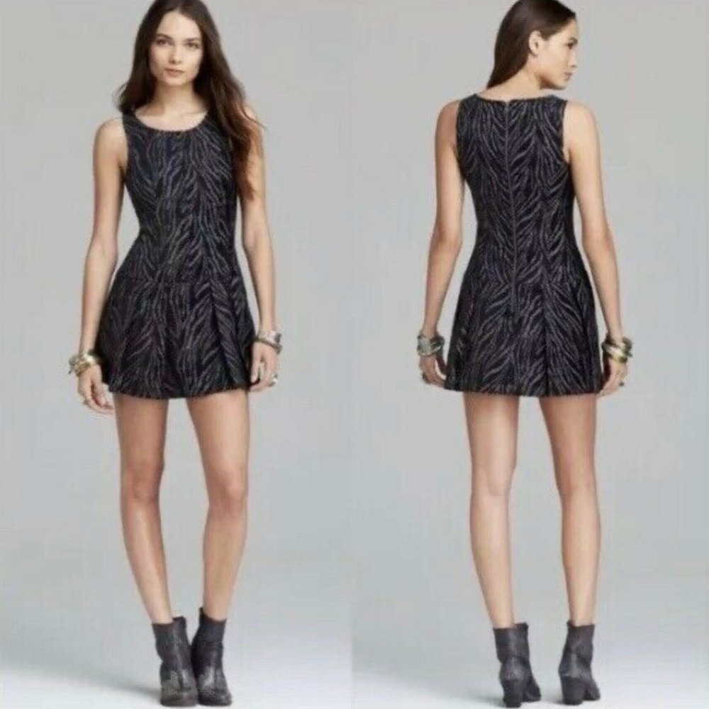 Free People Dress Chenille Tiger Animal Print